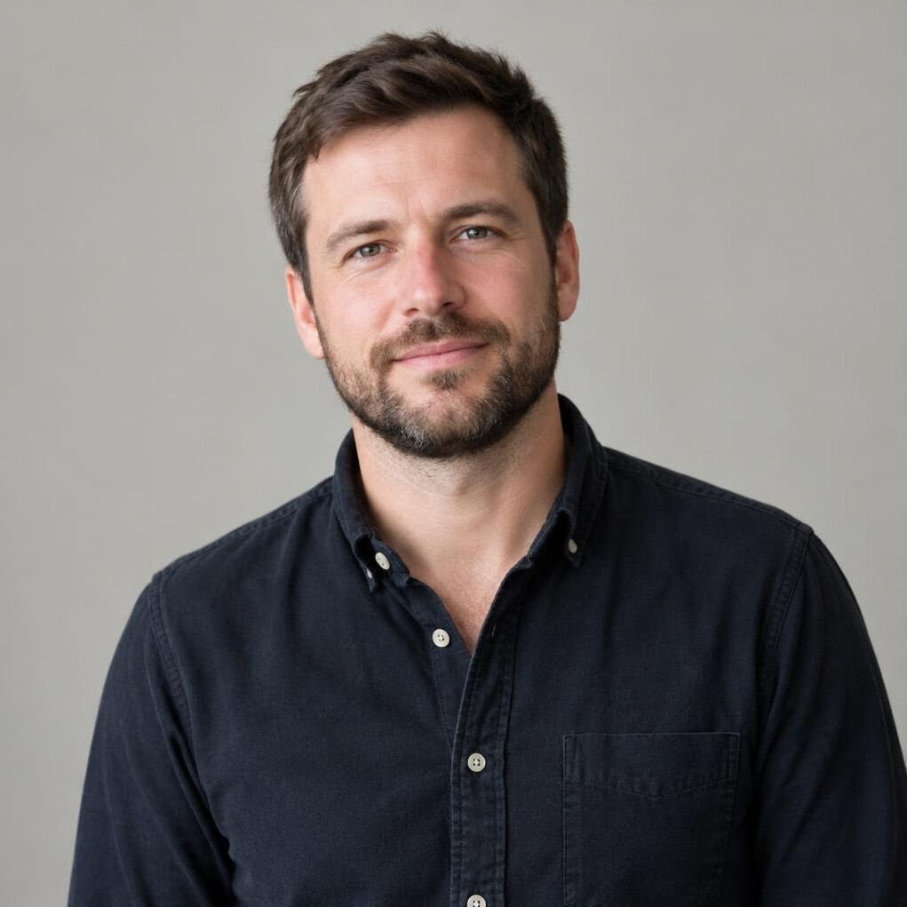 Portrait of a smiling man with a beard